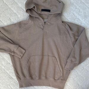 Fear of God ESSENTIALS Kids Tan Waffle Henley Hoodie